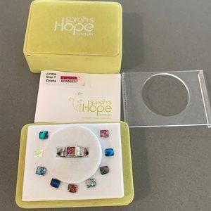 Ring with 10 interchangeable stones-Sarah’s Hope Zineta-size 7